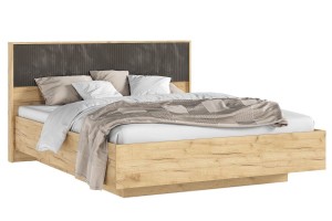 Кровать парящая "Марвэл" 1,6 м с подъемным механизмом Дуб Крафт Золотой - Мальта Грей