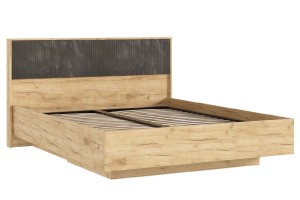 Кровать парящая "Марвэл" 1,6 м с подъемным механизмом Дуб Крафт Золотой - Мальта Грей