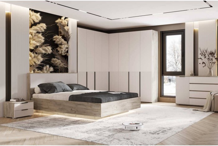 Спальня Марвэл Дуб Крафт Серый - Кашемир