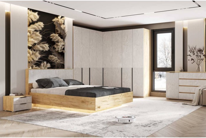 Спальня Марвэл Дуб Крафт Золотой - Мальта