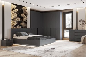 Набор мебели для спальни "Марвэл" (Графит - Браш Графит)