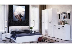 Кровать "Нэнси 1,4" (белый - белый глянец)