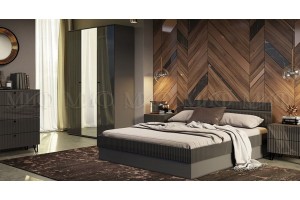 Набор мебели для спальни "Оливия" (графит - графит глянец)