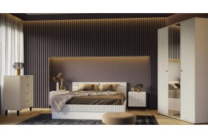 Набор мебели для спальни "Оливия" (белый - белый глянец)