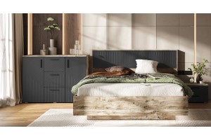 Набор мебели для спальни Сильвия - 2 Дуб Юкон - Браш Графит