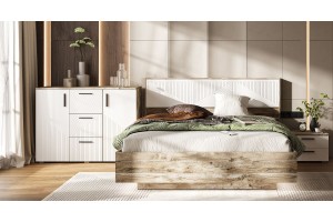 Набор мебели для спальни Сильвия - 2 Дуб Юкон - Браш Вайт