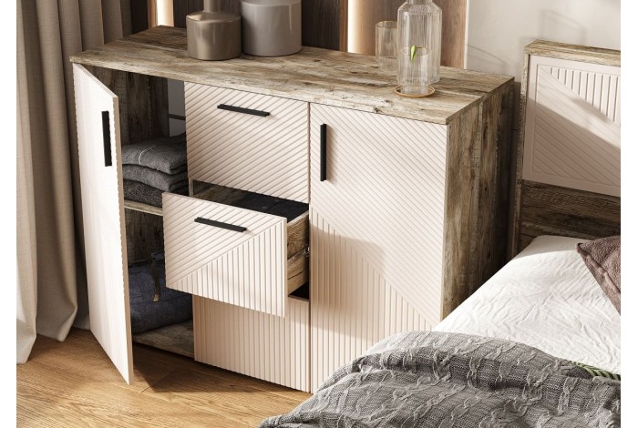 Спальня Сильвия - 2 Дуб Юкон - Кашемир