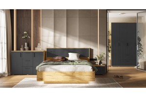 Набор мебели для спальни Сильвия - 1 Дуб Юкон - Браш Графит