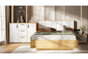 Набор мебели для спальни Сильвия - 2 Дуб Крафт Золотой - Браш Вайт