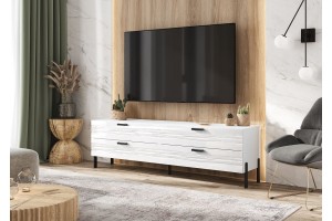 Тумба под ТВ "Асти ТБ-002" металл (белый матовый - белый глянец)