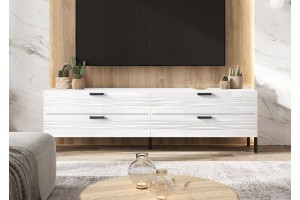 Тумба под ТВ "Асти ТБ-002" металл (белый матовый - белый глянец)