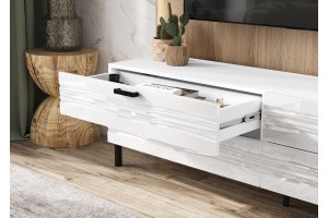 Тумба под ТВ "Асти ТБ-002" металл (белый матовый - белый глянец)