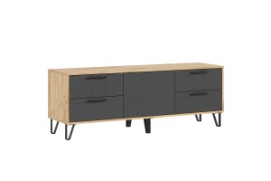 Тумба под ТВ "Флэш" (1500) (Браш Графит - Дуб Крафт)