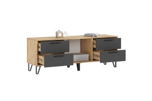 Тумба под ТВ "Флэш" (1500) (Браш Графит - Дуб Крафт)