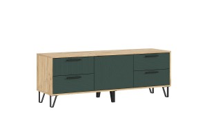 Тумба под ТВ "Флэш" (1500) (Браш Мени Грин - Дуб Крафт)