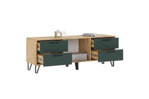 Тумба под ТВ "Флэш" (1500) (Браш Мени Грин - Дуб Крафт)