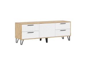 Тумба под ТВ "Флэш" (1500) (Браш Вайт - Дуб Крафт)