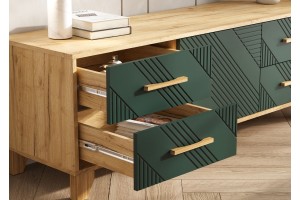 Тумба под ТВ "Ирис" (1500) (Браш Мени Грин - Дуб Крафт)