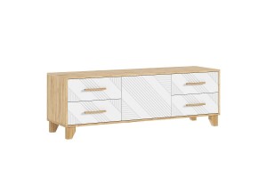 Тумба под ТВ "Ирис" (1500) (Браш Вайт - Дуб Крафт)