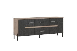 Тумба под ТВ "Ким" металл (дуб сонома - бетон графит)