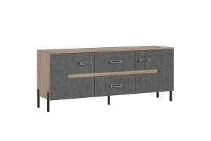 Тумба под ТВ "Ким" металл (дуб сонома - бетон темный)