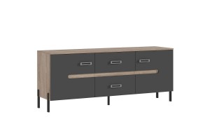 Тумба под ТВ "Ким" металл (дуб сонома - графит софт)