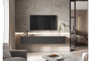 Тумба под ТВ "Оскар" (Дуб Крафт Белый - Графит Софт)