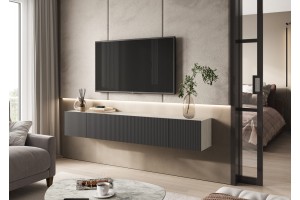 Тумба под ТВ "Оскар" (Дуб Крафт Белый - Графит Софт)