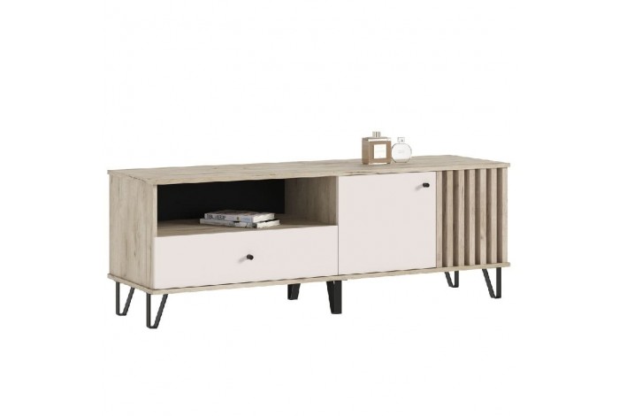 Тумба под ТВ Роджина 1500 Дуб Крафт серый - Кашемир