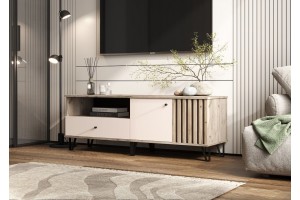 Тумба под ТВ Роджина (1500) (Дуб Крафт серый - Кашемир)