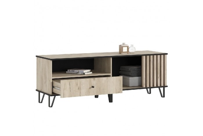 Тумба под ТВ Роджина 1500 Дуб Крафт серый - Дуб Крафт серый