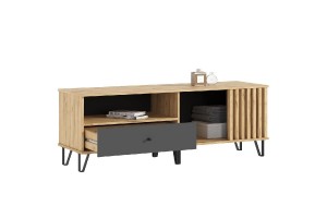 Тумба под ТВ Роджина (1500) (Дуб Крафт золотой - Графит)