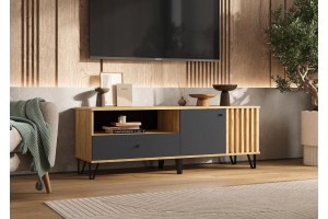 Тумба под ТВ Роджина (1500) (Дуб Крафт золотой - Графит)