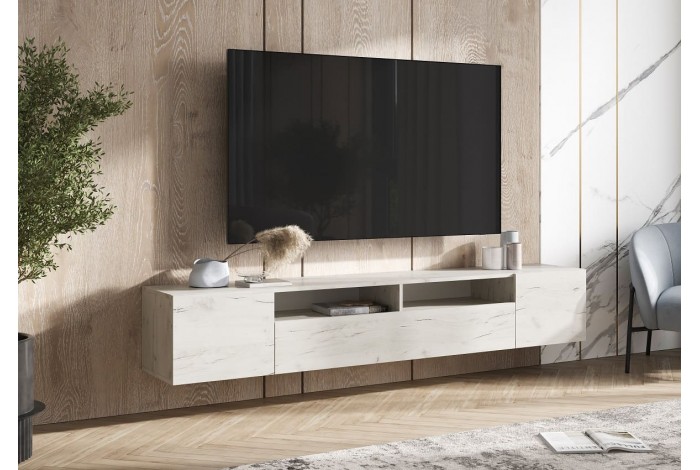 Тумба под ТВ Сити дуб крафт белый