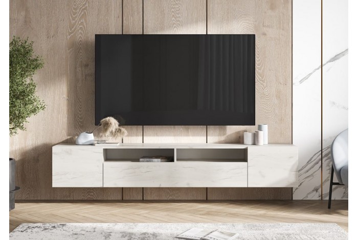 Тумба под ТВ Сити дуб крафт белый