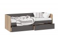Кровать «Порто» 800 - ТД-393.12.01 Яблоня Беллуно, Графит софт