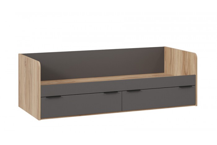 Кровать «Порто» 800 - ТД-393.12.01 Яблоня Беллуно, Графит софт