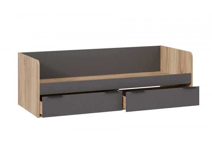 Кровать «Порто» 800 - ТД-393.12.01 Яблоня Беллуно, Графит софт