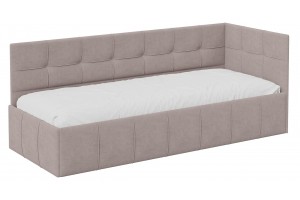 Кровать с мягкой обивкой с ПМ «Грей» 800 Тип 1 (с подъемным механизмом) Велюр Galaxy серый