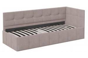 Кровать с мягкой обивкой с ПМ «Грей» 800 Тип 1 (с подъемным механизмом) Велюр Galaxy серый