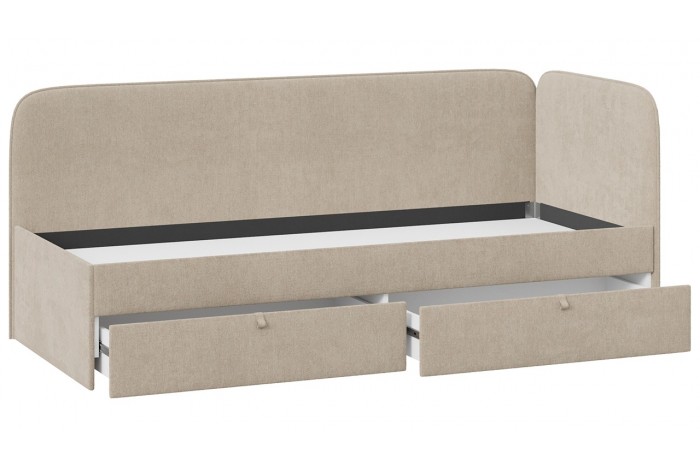 Кровать с мягкой обивкой и ящиками «Молли» 900 Тип 1 Микровелюр Scandi Cream 03