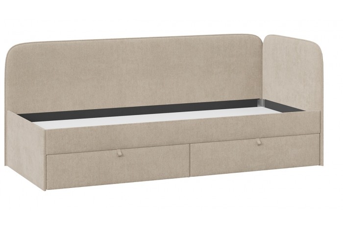 Кровать с мягкой обивкой и ящиками «Молли» 900 Тип 1 Микровелюр Scandi Cream 03