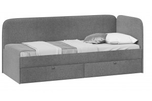 Кровать с мягкой обивкой и ящиками Молли 900 Тип 1 Микровелюр Scandi Graphite 22