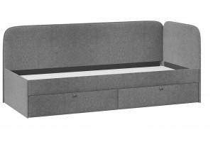 Кровать с мягкой обивкой и ящиками Молли 900 Тип 1 Микровелюр Scandi Graphite 22