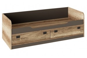 Кровать с ящиками Пилигрим 800 Дуб Каньон светлый, Фон серый