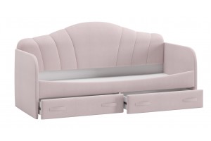Кровать с мягкой обивкой и ящиками Сабрина 900 Тип 1 Велюр Пудровый