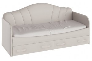 Кровать с мягкой обивкой и ящиками Сабрина 900 Тип 1 Замша Кашемир