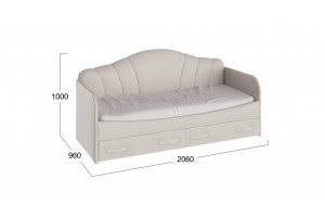 Кровать с мягкой обивкой и ящиками Сабрина 900 Тип 1 Замша Кашемир