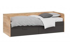 Кровать с ящиками Стелла 800 Серый вулкан, Фон Серый, Яблоня Беллуно