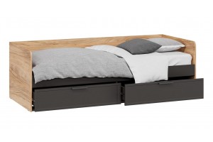 Кровать с ящиками Стелла 800 Серый вулкан, Фон Серый, Яблоня Беллуно